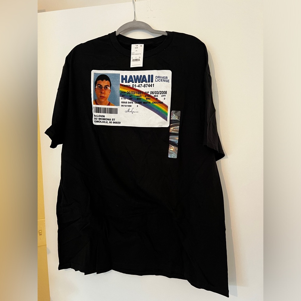 Superbad Mclovin drivers license t shirt